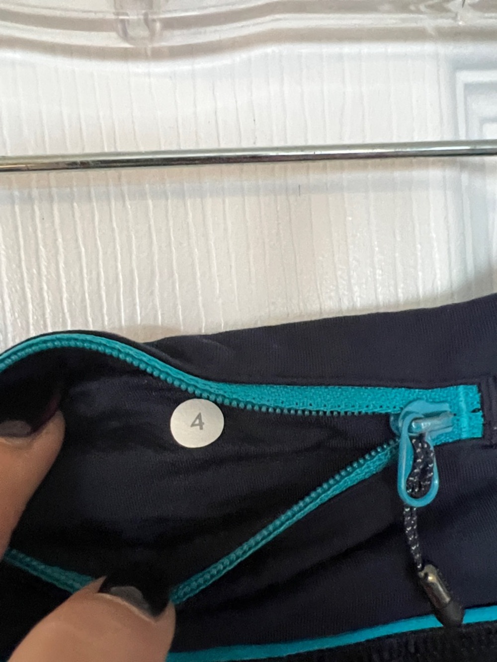 lululemon athletica Navy Athletic Shorts with Teal Trim - Picture 3 of 4